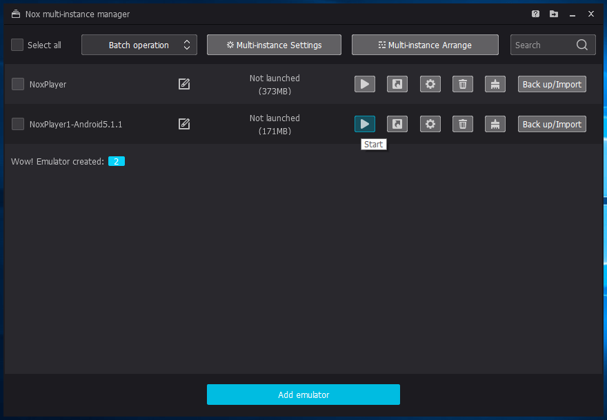 which nox app player version for 1.5 gb ram
